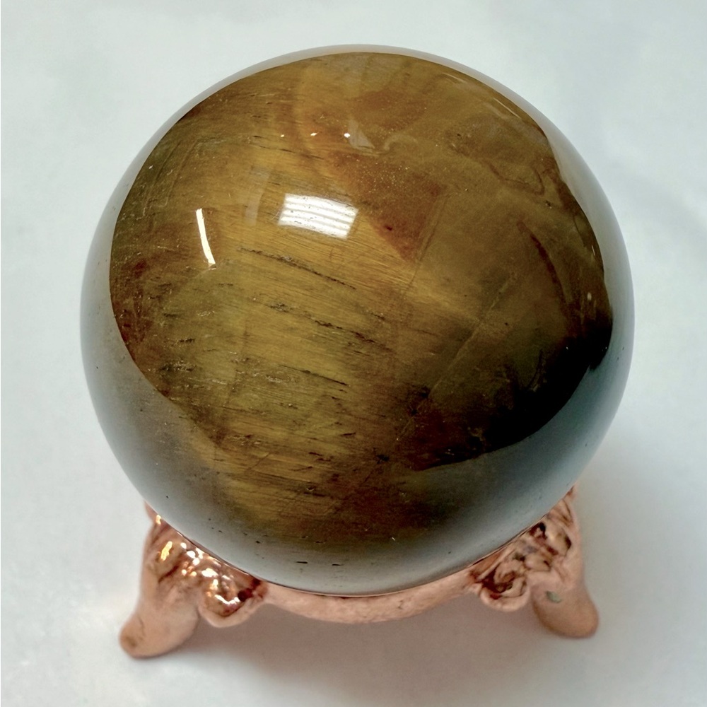 Tigereye crystal Ball Rose gold Stand